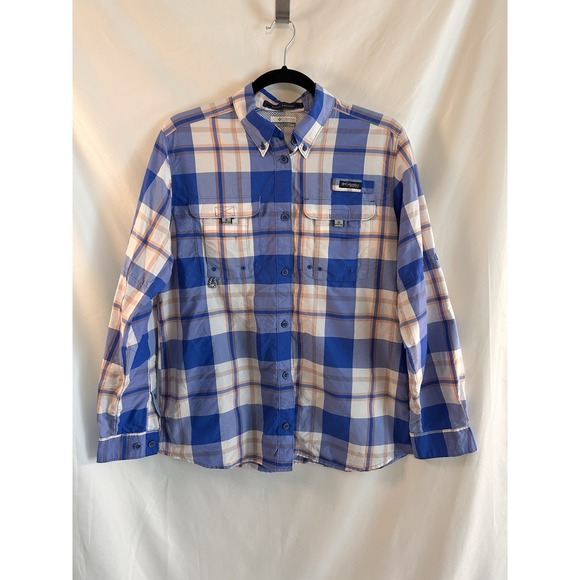 Columbia Other - Columbia Medium PFG Super Bahama Shirt Button Up Vented Quick-Dry Roll-Tab Plaid